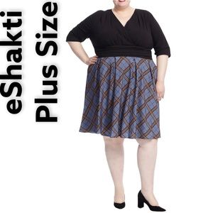 eShakti Plus Size Plaid Dress
